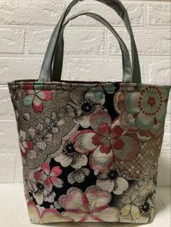 帯リメイク　トートバッグ　ハンドメイド　花柄