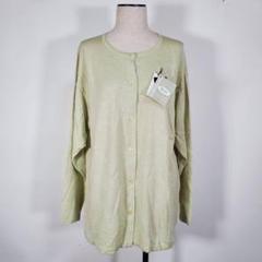 【新品・未使用】FOR YOU レディース カーディガン 緑 長袖 ゆったり L