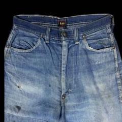 40s-50s Lee 101Z デニムパンツ センター赤タグ ボロ 襤褸 40s-50s Lee 101Z デニムパンツ センター赤タグ ボロ 襤褸