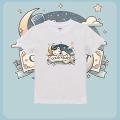 ラスト✨ハイクオリティー Tシャツ 子供用 おやすみ 猫 ホワイト 100サイズ