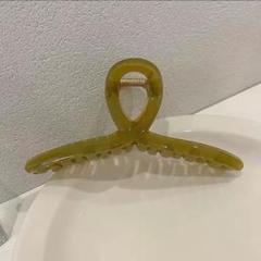 韓国 ヘアアクセサリー 髪留め バレッタ シンプル グリーン