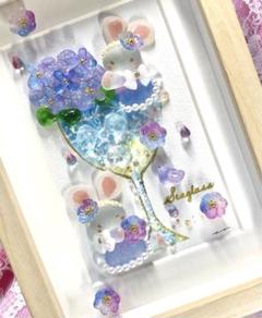 ＊満開の紫陽花 うさちゃん＊シーグラスアート 満開の紫陽花 うさちゃん＊シーグラスアート - メルカリ