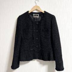 美品⭐︎alba Rossa フリルジャケット　ブラック　44サイズ　日本製 美品⭐︎alba Rossa フリルジャケット ブラック 44サイズ 日本製