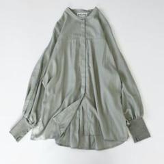 24SS✨美品 ビアズリー ドルマン袖リブシャツ バンドカラー