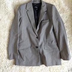 美品　ZARA ザラ　チェック柄テーラードジャケット　M 総裏