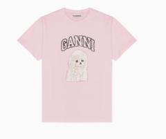 GANNI ピンク犬イラスト Tシャツ - メルカリ