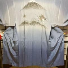 ［5151］男物 長襦袢 美品 狩猟文様 人物 ぼかし 正絹 着物