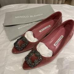 最終価格 マノロブラニク ハンギシ ベルベット ピンク 37