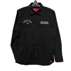 Dickies 刺繍入りワークシャツ BORN IN TEXAS ブラック