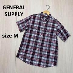 ● GENERAL SUPPLY メンズ　シャツ　半袖　チェック　Mサイズ