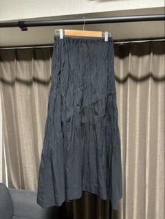 Issey Miyake グレー フレアスカート M DRAWER ドゥロワー 6224-299ー1324 黒 デザインスカート