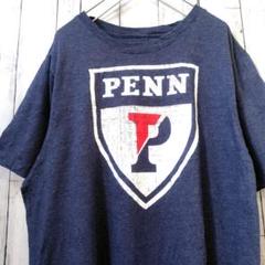 PENN ビッグロゴ プリント ビッグサイズ　Tシャツ ネイビー系 XL 古着