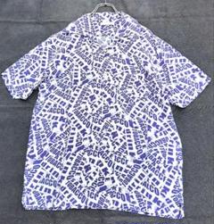 美品　FUTUR 総柄　オープンカラーシャツ　XL　英字ロゴ　 半袖シャツ