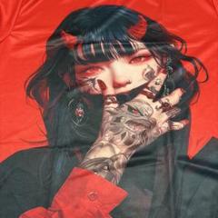 新品 アニメ ガール セクシー Tシャツ 総柄 フルグラ