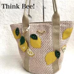 Think Bee! カゴ トートバッグ レモン チャーム付き Think Bee! カゴ トートバッグ レモン チャーム付き - メルカリ