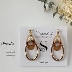 ▪ゴールドフープチャーム×アクリルチャームピアス／イヤリング