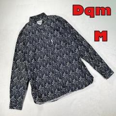 【Dqm】ディーキューエム　ボタンシャツ　総柄　黒　メンズM 長袖