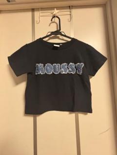 MOUSSY ダークグレー クロップドTシャツ