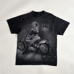 【希少】90s 3D EMBLEM USA製 モザイク バイカー Tシャツ L