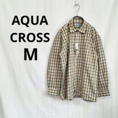 【タグ付新古品】 AQUA CLOSS ▶ チェックシャツ M 黄色 緑 日本製