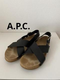 A.P.C サンダル スムースレザー A.P.C. レザーサンダル ブラック 44 - メルカリ