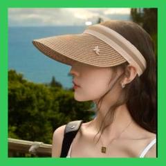 サンバイザー 　ベージュ　おしゃれ　UV対策 　レディース　海　スポーツ　帽子