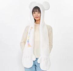 ディズニークリスマス　リルリンリン　ミトン　マフラー　手袋 今年のディズニークリスマス【リルリンリン】オフホワイトで