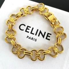 CELINE ゴールド ダブルチェーンブレスレット 箱付き CELINE ゴールドメッキ ダブルチェーン ブレスレット - メルカリ