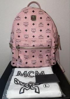 MCM レッド ロゴプリント リュック Mサイズ 美品✨MCMロゴプリント リュック・バックパック - メルカリ