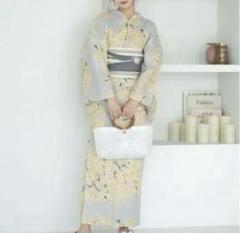 UTATANE♥福本莉子着♥咲きこぼれるミモザ♥浴衣単品♥美品♥ UTATANE♥福本莉子着♥咲きこぼれるミモザ♥浴衣、帯♥美品