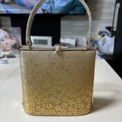 金色 花柄刺繍 和装用バッグ