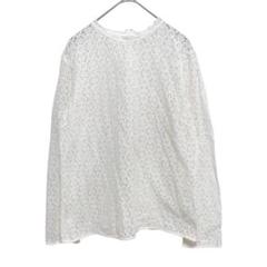 UNIQLO ユニクロ レーストップス 刺繍 ホワイト 透け感 長袖 Lサイズ