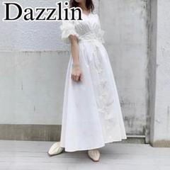 極美品✨Dazzlin　ダズリン　スリーブコットンシャツワンピース　ホワイト