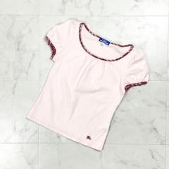 バーバリーブルーレーベル チェックパイピングTシャツ ピンク 38