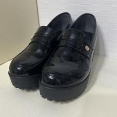 【新品】miss MIIA 美脚効果 厚底ローファー ブラック LL miss MIIA ミスミーア ビット金具付き厚底ローファー レディース