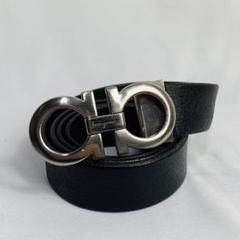 【極美品】Ferragamo フェラガモ ベルト レザー　ブラック×シルバー Amazon | [サルヴァトーレ フェラガモ] ベルト 679535 0644557