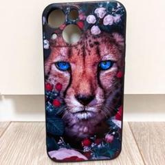 iPhone13 miniケースアニマル花フラワーチーター