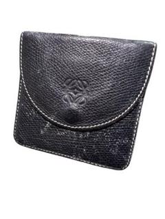 【未使用】LOEWE ラウンド型コインケース LOEWE - 希少☆オールド LOEWE ロエベ レザー ラウンド・コイン