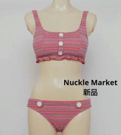 【新品③】Nuckle Market フクレチェック♡フラワープリント ビキニ 新品未使用水着 Nuckle Market フクレチェック×フラワープリント