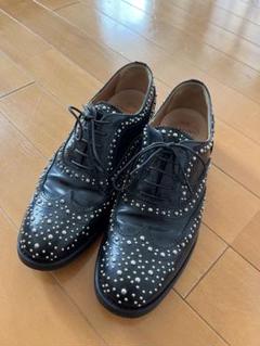 ⭐︎美品☆church'sスタッズ付きブラックレザーサイドゴアブーツ