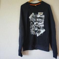 Nike ブラックトレーナー Mサイズ ダメージデザイン