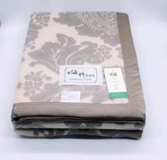 【新品未使用】竹繊維　毛布　ブランケット 　ブラウン　花柄