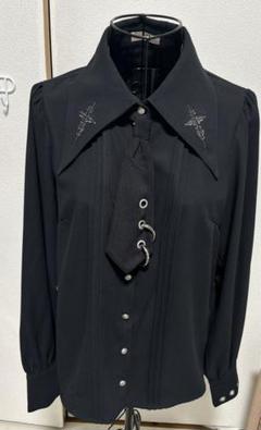 ♪00s GothicPunk coquette 編み上げリボンレースカットソー