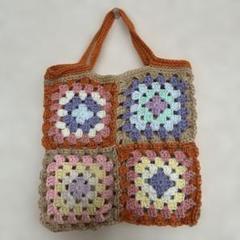 ハンドメイド♫グラニースクエアバッグ♫異素材