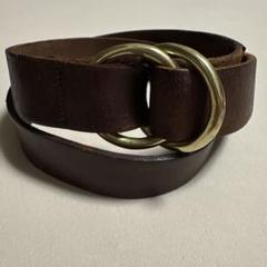 ブランド不明　ダブルリング　レザーベルト