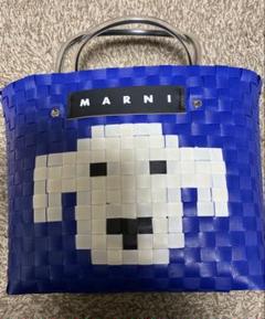【新品・未使用】 マルニマーケット アニマル バスケット ブルー ホワイトドッグ 新品・未使用】 マルニマーケット アニマル バスケット ブルー