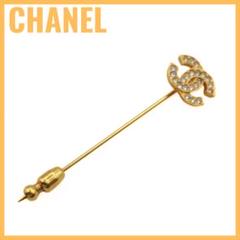 CHANEL シャネル ピンブローチ ココマーク ラインストーン ゴールド