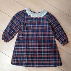 美品　ボンポワン　チェックワンピース　12a 美品ボンポワンチェックワンピース12a