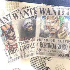 ◇３点セット　ONE PIECE　公式指名手配書　ゾロ　エース　ロー