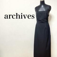 archives バックシャン配色ステッチキャミワンピース